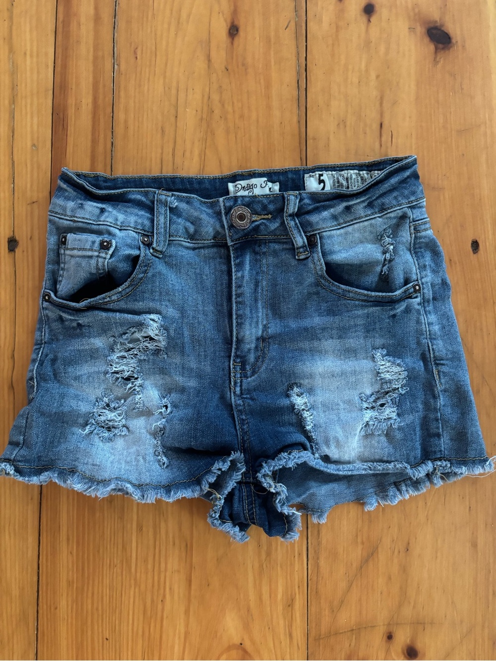 Indigo Rein Distressed Denim Shorts Size 5
